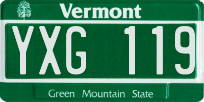 VT license plate YXG119