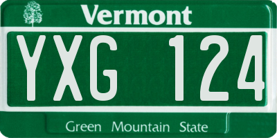VT license plate YXG124