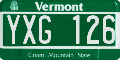 VT license plate YXG126