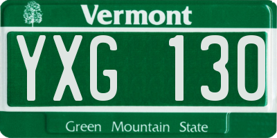 VT license plate YXG130