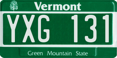 VT license plate YXG131