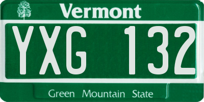 VT license plate YXG132