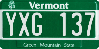VT license plate YXG137
