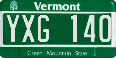 VT license plate YXG140