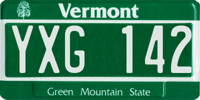 VT license plate YXG142