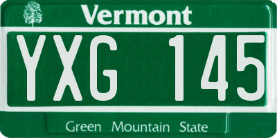 VT license plate YXG145