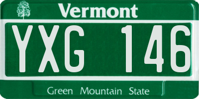 VT license plate YXG146