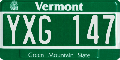 VT license plate YXG147