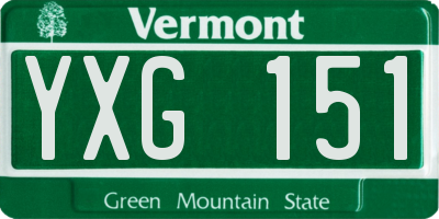 VT license plate YXG151