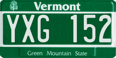 VT license plate YXG152