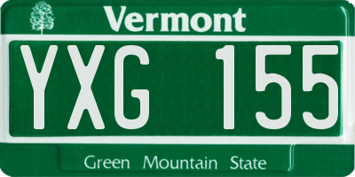 VT license plate YXG155