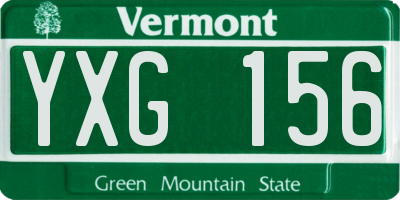 VT license plate YXG156