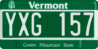 VT license plate YXG157