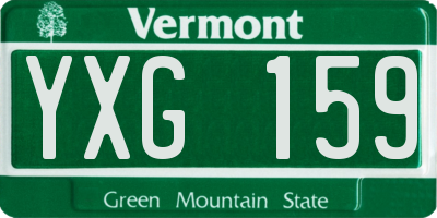 VT license plate YXG159
