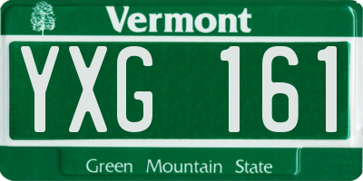 VT license plate YXG161