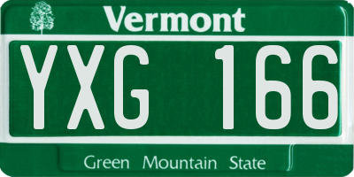 VT license plate YXG166
