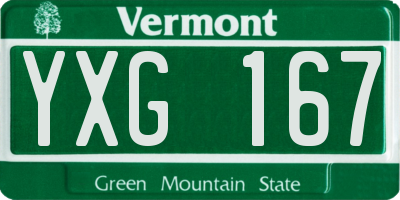 VT license plate YXG167