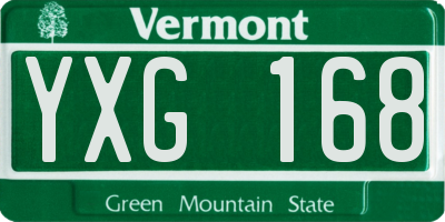 VT license plate YXG168