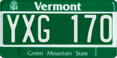 VT license plate YXG170