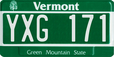 VT license plate YXG171