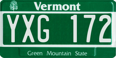 VT license plate YXG172