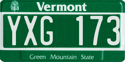 VT license plate YXG173