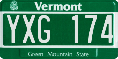 VT license plate YXG174
