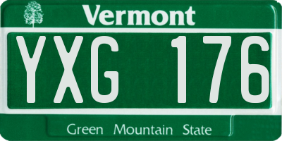 VT license plate YXG176