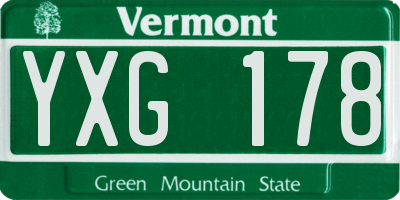 VT license plate YXG178