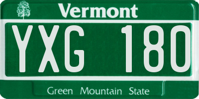 VT license plate YXG180