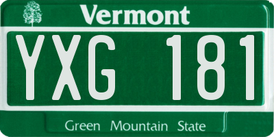 VT license plate YXG181