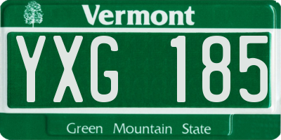 VT license plate YXG185