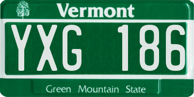 VT license plate YXG186