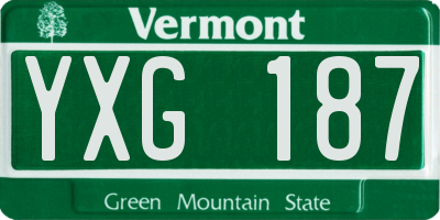 VT license plate YXG187