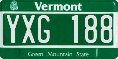 VT license plate YXG188