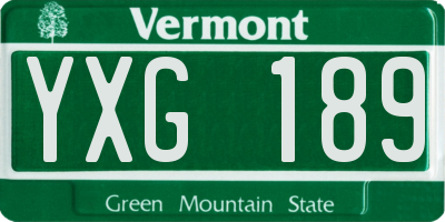 VT license plate YXG189