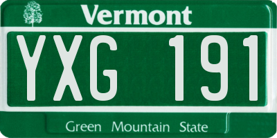 VT license plate YXG191