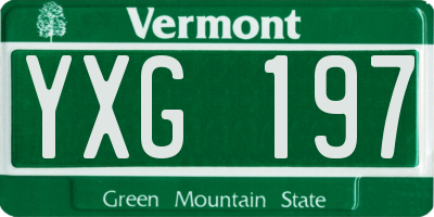 VT license plate YXG197