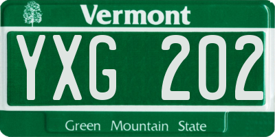 VT license plate YXG202