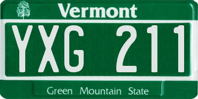 VT license plate YXG211