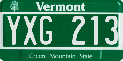 VT license plate YXG213