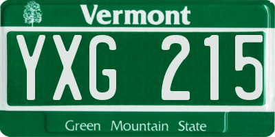 VT license plate YXG215