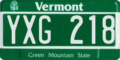 VT license plate YXG218