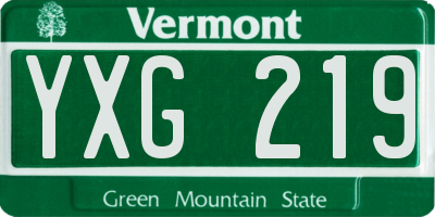 VT license plate YXG219