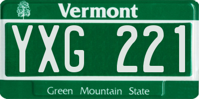 VT license plate YXG221