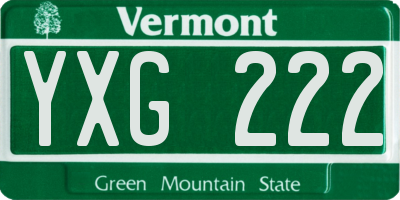 VT license plate YXG222
