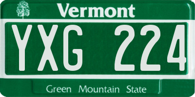 VT license plate YXG224