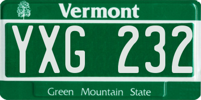 VT license plate YXG232
