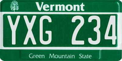 VT license plate YXG234