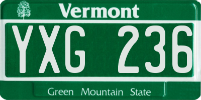 VT license plate YXG236
